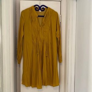 Old Navy mustard yellow boho shift mini dress very cute size S worn once